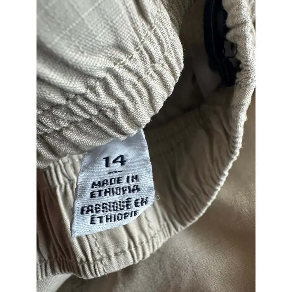 Boys Children's Place Size 14 Khaki Cargo Shorts Adjustable Waist EUC